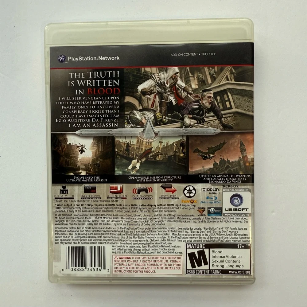 Assassins Creed 2 II (PlayStation‎ 3 PS3) COMPLETE CIB
